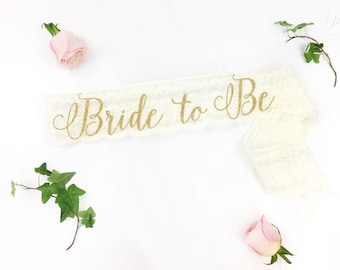 Bride-To-Be Sash - Bachelorette Sash - Bridal Shower Bachelorette Party Accessory - Satin Bride Sash - Bride Gift - Bride Sash - Lace Sash