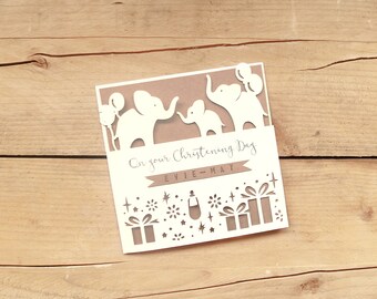 Personalised Christening Card / Named Christening Card / Baby Card / New Baby / Christening Day / On your Christening Day Card / Name Card