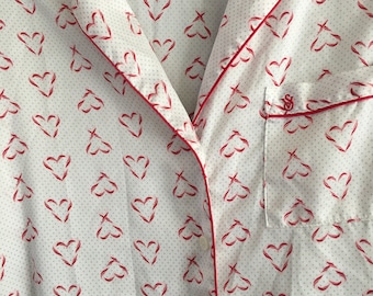 S / Victoria's Secret Red Heart Pajamas Top and Bottoms / Small