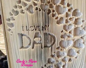 Folded Book Art Pattern Dad Father's Day Pattern Book Folding Pattern Book Sculpture Book Origami Book Folding Art Gift