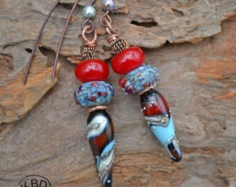 Southwestern Spike Lampwork Earrings