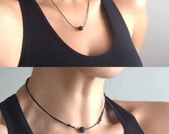 Lava Stone Diffuser Necklace Lava Bead Necklace Essential Oil Diffuser Necklace Aromatherapy Necklace Aromatherapy Jewelry Surfer Necklace