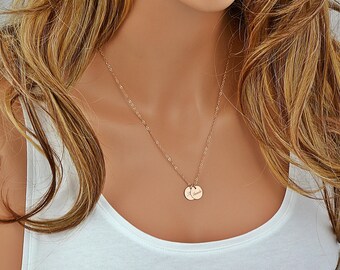 Name Necklace Gold, Gold Disc Necklace, Disc Necklace with Names, Delicate Disc Necklace, Engraved Disc, Personalized Disc, Gold Necklace