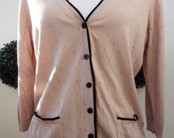 Cardigan Sweater Pullover oldrose with openwork Design 42 14