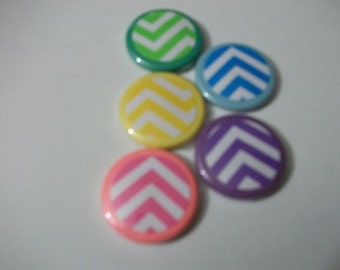 10 Chevron Hand Made Button Magnets