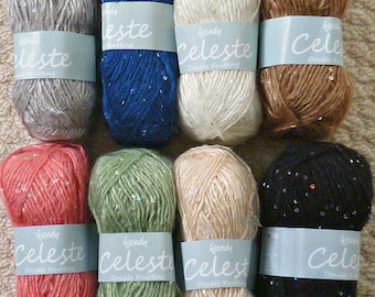 Knitting Wool/Yarn Wendy Celeste (Sequin) Mohair/Wool Blend Double Knitting (Light Worsted) Knitting Yarn/Wool