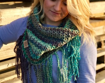 Green Cowl with Fringes