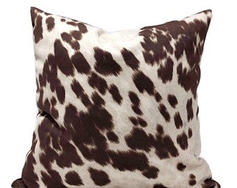 cowhide patchwork pillow