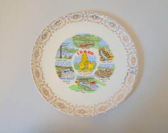Vintage Idaho Souvenir Plate - Floyd Jones Vintage