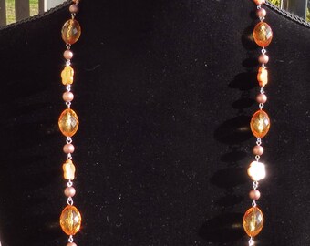 Vintage LDADPR Long Mixed Bead Necklace.
