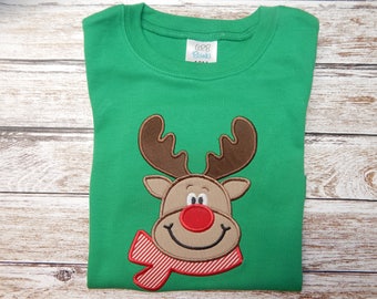 Boy's Christmas Shirt; Boy's REINDEER Shirt; Boy's GREEN shirt; SHIPS 3-5 days