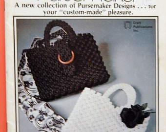 The Macrame Pursemaker by Rose Brinkley vintage macrame instruction book to make 14 attractive designs