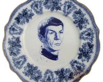 SALE - Damaged - Spock Flow Blue Portrait Plate 6.65"