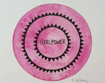 original mini painting "girlpower"