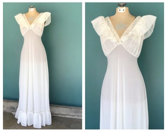 Lingerie Slip Dress, Long Slip Dress, See Through Dress, Night Dress, Vintage Lingerie, Lingerie Nightgown, Medium, TaraLynEvansStudio