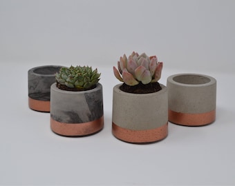 Copper Painted Concrete Plant Pots