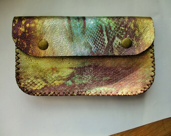 pochette compagnon, cuir , un soir de noel ..de fetes..de bonne année !