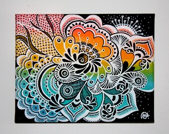 Wild Flutterby. Decorative Painting. Abstract Art. Handpanted.