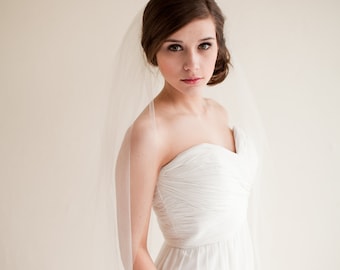 Fingertip Veil, Bridal Veil, Tulle Veil, Wedding Veil 40 inches - Clara Style 7713