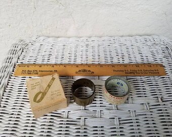 Lot of 3 Vintage Rulers, Lufkin Snap Rule, The New Compact Rule Original Box Wooden Ruler Intercourse, PA Old Advertising Roll up Yardstick
