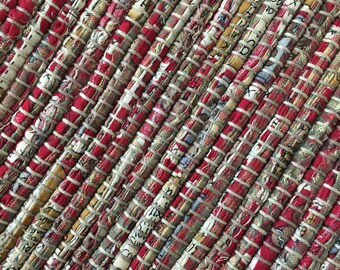 Hand Woven Table Runner Red Brown 14' x 36"