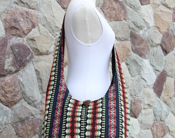 Unique Colorful Womens Hippie Crossbody Bag Tribal Hobo Bag Tribal Cross body bag Cute Vegan Bag Native inspired Shoulder bag