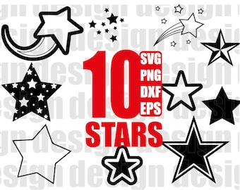 STARS SVG, star svg, night svg, christmas svg, star png, clipart, decal, stencil, vinyl, cut file, eps, dxf, png, silhouette, iron on
