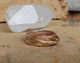Bronze stacking ring set