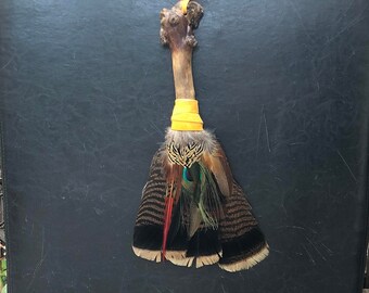 Feather Fan and Driftwood Handle