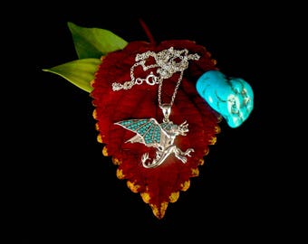 Dragon Pendant - In 925 sterling silver (with free leather necklace and silver clasp) Special introductory price this month