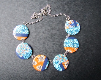 Necklace polymer clay round beads.