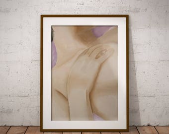 Shame oil painting art print, wall art, women art, decoration