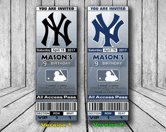 Yankees invitations | Etsy