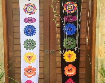 Chakra Batik Wall Hanging / Yoga Art / Yoga Gift / Handmade Art / Meditation Art / Chakra Flag / Handmade Art / Yoga Banner / Meditation /
