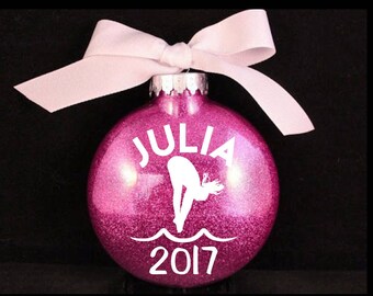Diver Christmas Ornament, Swim Team, Swimmer, Diving