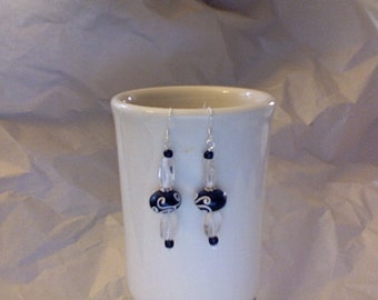 Sterling silver and Lampwork earrings - Sale 10% off