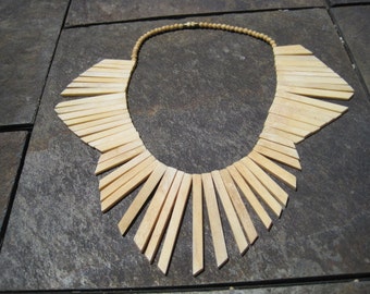 Vintage Bone 'Fan' Necklace