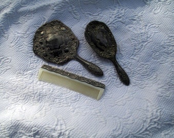 Vintage silverplate dresser set