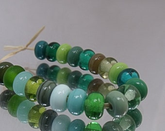 Hedgerow Mix, Lampwork Spacer Beads, SRA, UK