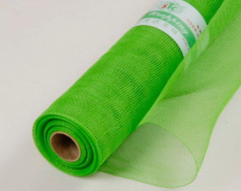 Emerald Green Floral Mesh Wraps 21in x 10yd Poly Mesh Roll, Flower Wrap Bouquets, Mesh Wreath, Green Mesh Decor, Decorative Mesh