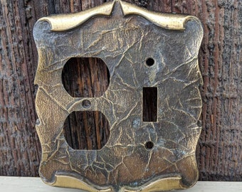 1970's Amerock bronze switch and plug cover plate, salvaged