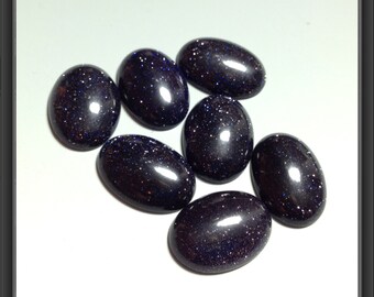 Synthetic Blue Goldstone cabochon 18x13mm