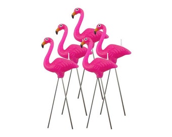 Flamingo candles. Set of 5. Pink flamingo birthday candle. Flamingo cake topper. Flamingo cake decorations. Tropical bird cupcake toppers