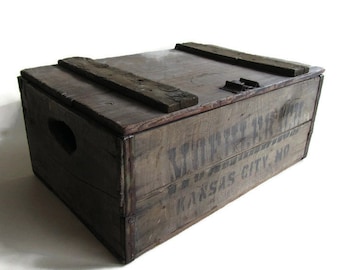 Muehlebach Brewing Company Beer Crate; Antique Beer Crate, Antique Wooden Beer Crate, Breweriana Beer Crate, Missouri Beer Crate