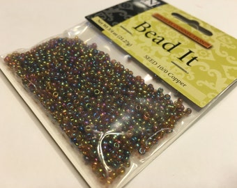 packages of copper seed beads, 10/0 (SB1)