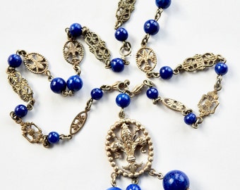 Fleur de Lis Necklace Florentine Silver