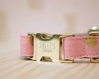 Dog Collar Metallic Dots