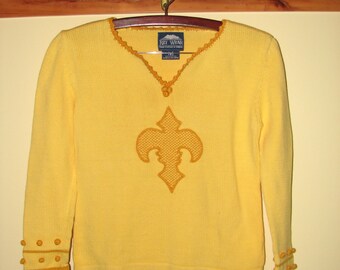 1980s Cotton Women's Sweater - Hand knitted Bolivian Sweater