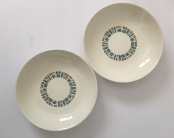 Canonsburg Temporama Coupe Soup Bowl 8 Inch MCM Blue White Mid Century Atomic Design 1961
