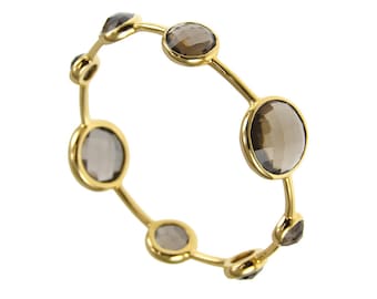 Smoky Quartz Bangle - Stackable Bangles - Gemstone Bangles - Gemstone Bracelet - Gold Bangles - Birthstone Bangles - Birthstone Bracelet